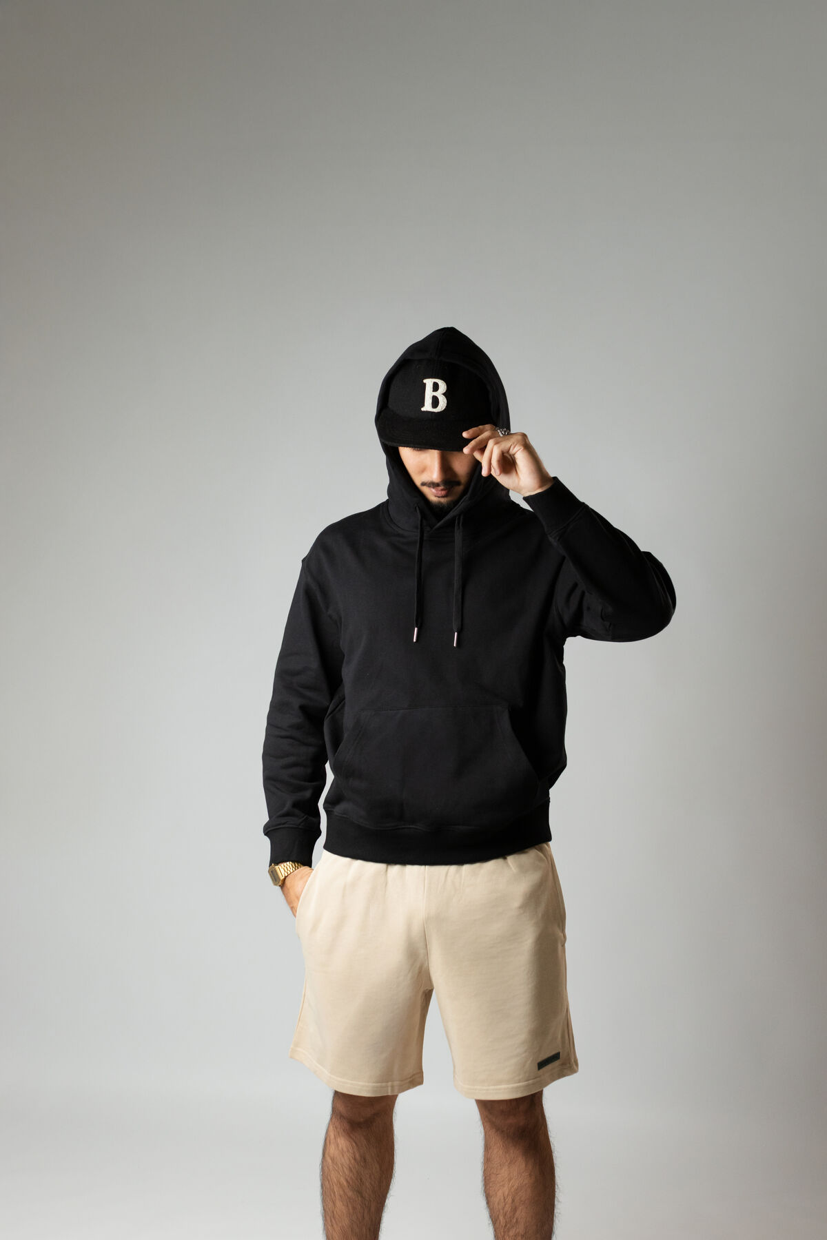 280G Foundation Tee — Black, PANTONE Black C