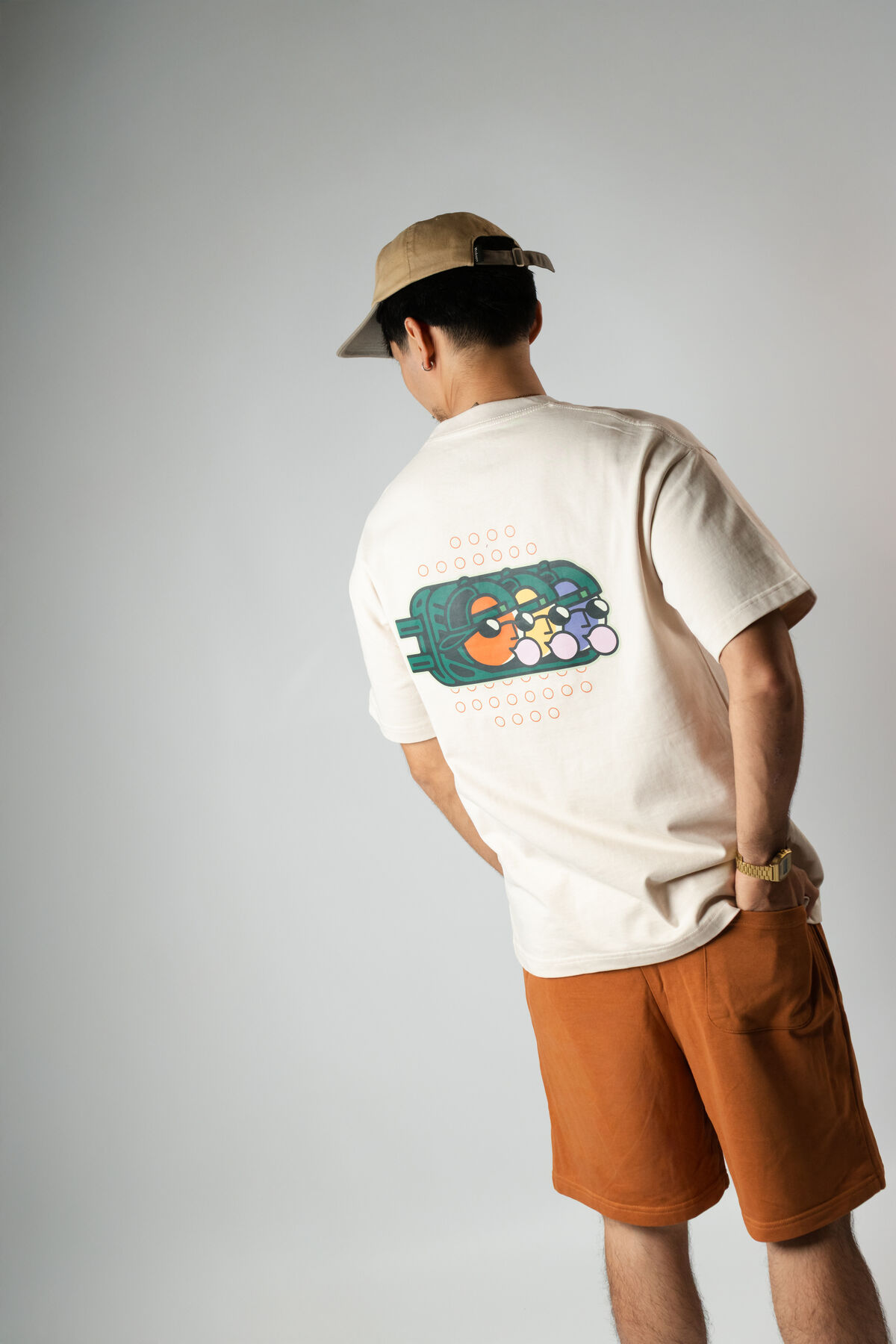 280G Foundation Tee — Urban Fog Beige, PANTONE 454C