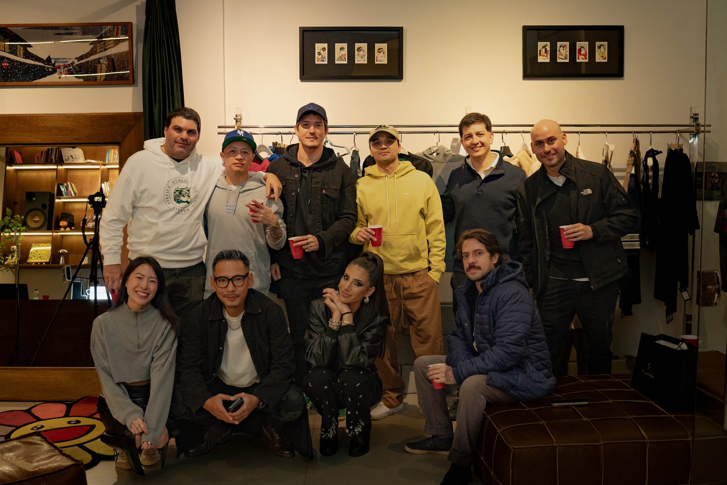 Friends and guests inside HYBRIDA LAB after an HQ Sessions recording