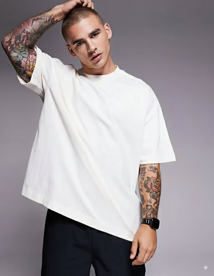 HYB Elevate Oversize White Tee