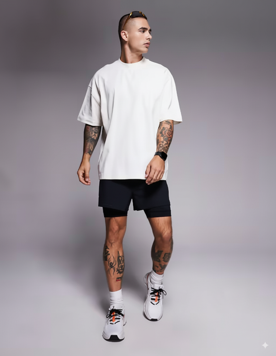 HYB Elevate Oversize White Tee