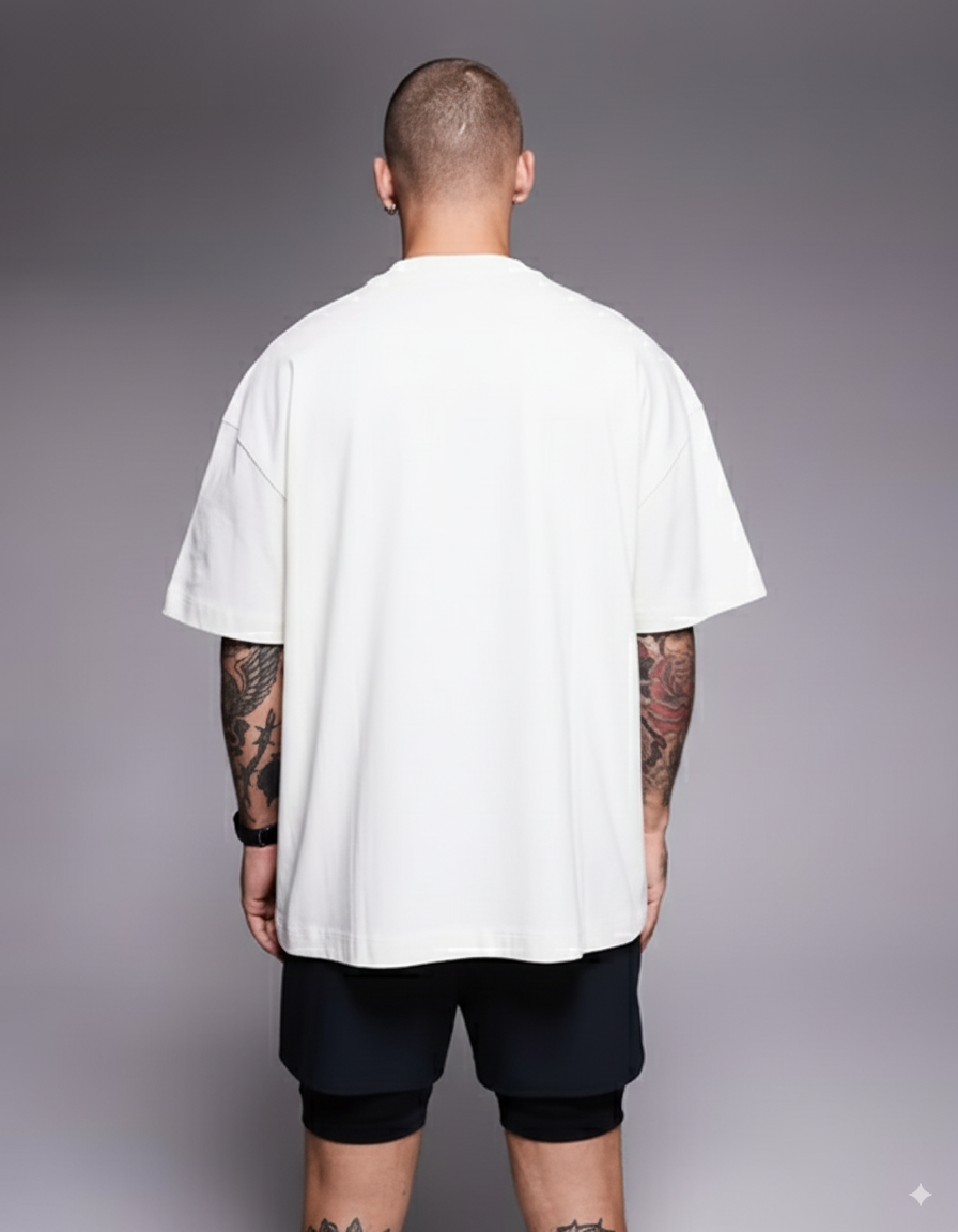 HYB Elevate Oversize White Tee